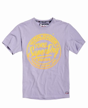 Superdry Ticket Type Pastel Férfi Pólók Lila/Sárga | OIXRH6851